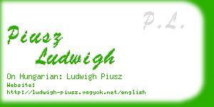 piusz ludwigh business card